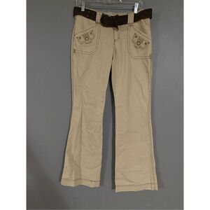Maurices Tan Khaki Bootcut Pants With Belt Size 5/6 NWOT